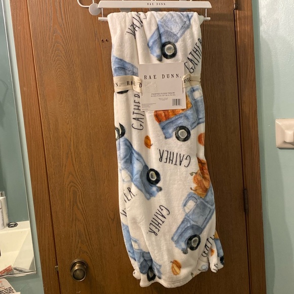 NWT Rae Dunn Harvest Throw Blanket. Truck with Pumpkins. - Picture 1 of 4